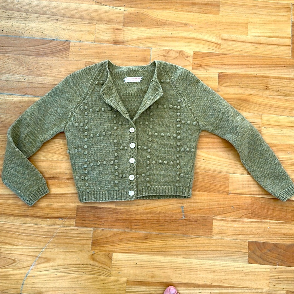 Vintage knot wool top made in British Hong Kong Size S